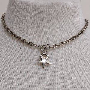 Silver Tone with Star Pendant Choker